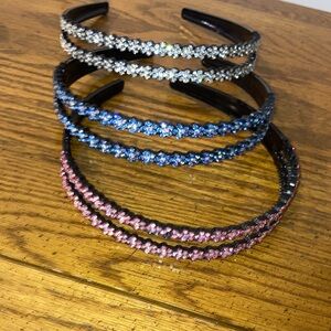Sparkling Headband Set in Pink, Blue, and Silver
